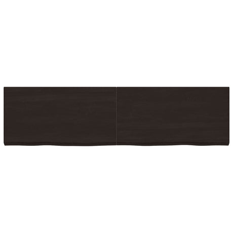 Vidaxx plan de lavabo 220x60x (2-6) cm bois massif traité marron foncé