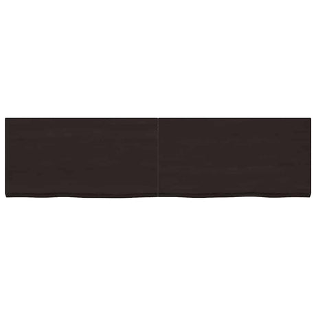 Vidaxx plan de lavabo 220x60x (2-6) cm bois massif traité marron foncé