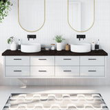 Vidaxx plan de lavabo 220x60x (2-6) cm bois massif traité marron foncé