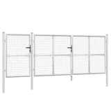 Vidaxl Tuinpoort 400x175 cm Mesh e argento in acciaio zincato