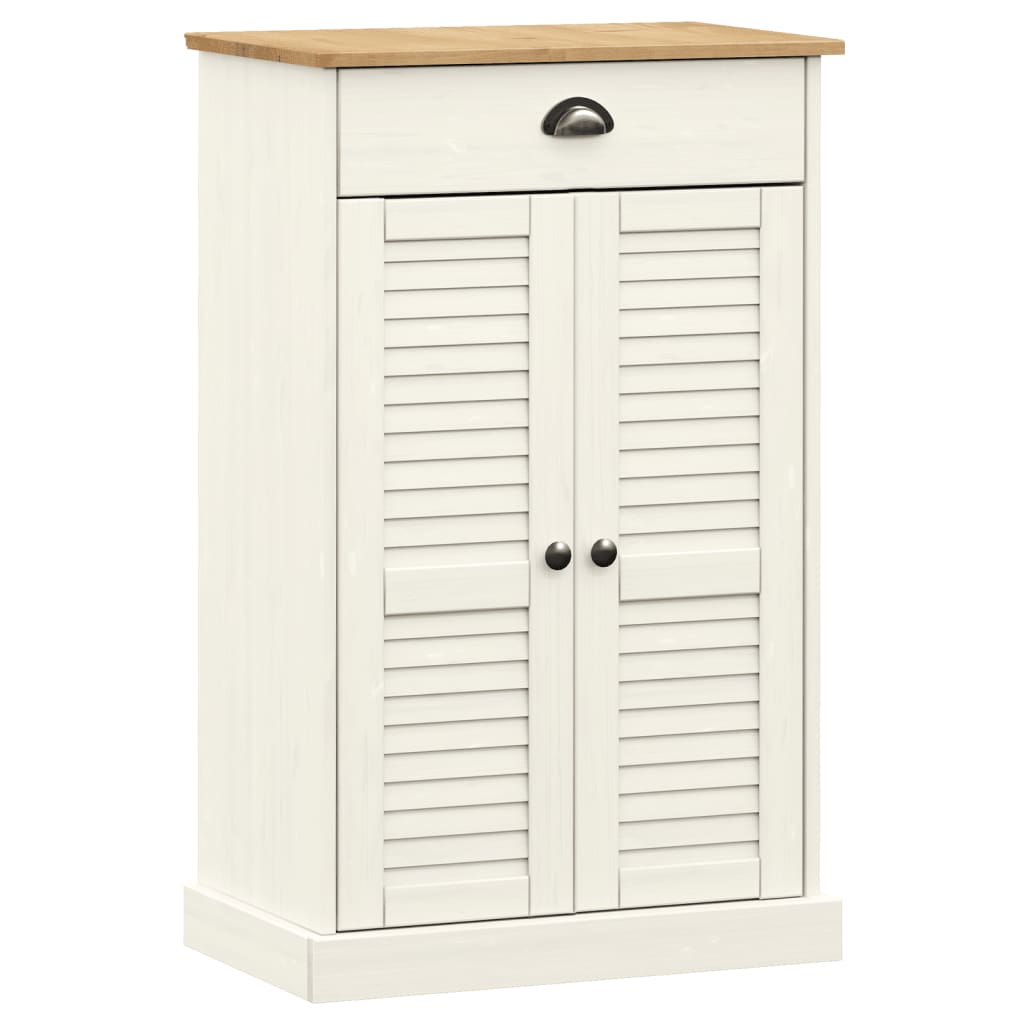 Vidaxl Shoe Cabinet Vigo 60x35x96 cm Solid Pine White