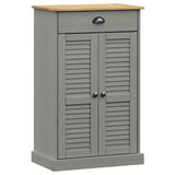 Vidaxx armoire à chaussures vigo 60x35x96 cm bois de pin massif gris