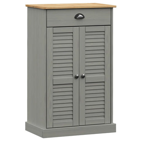 Vidaxx armoire à chaussures vigo 60x35x96 cm bois de pin massif gris