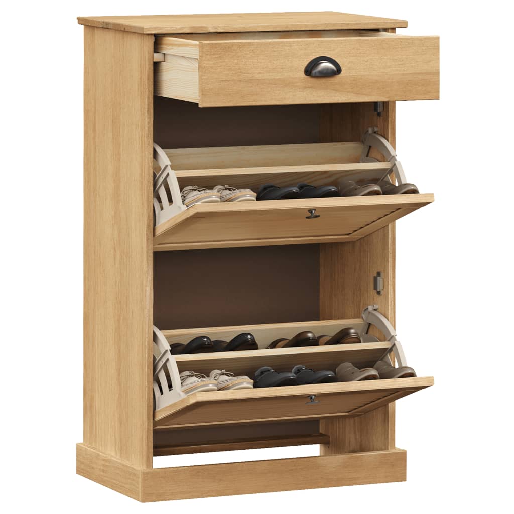Vidaxx armoire à chaussures vigo 60x35x96 cm bois de pin massif