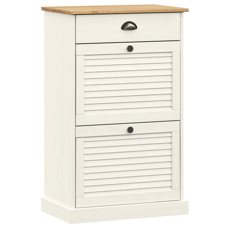 Vidaxx armoire à chaussures vigo 60x35x96 cm bois de pin massif blanc