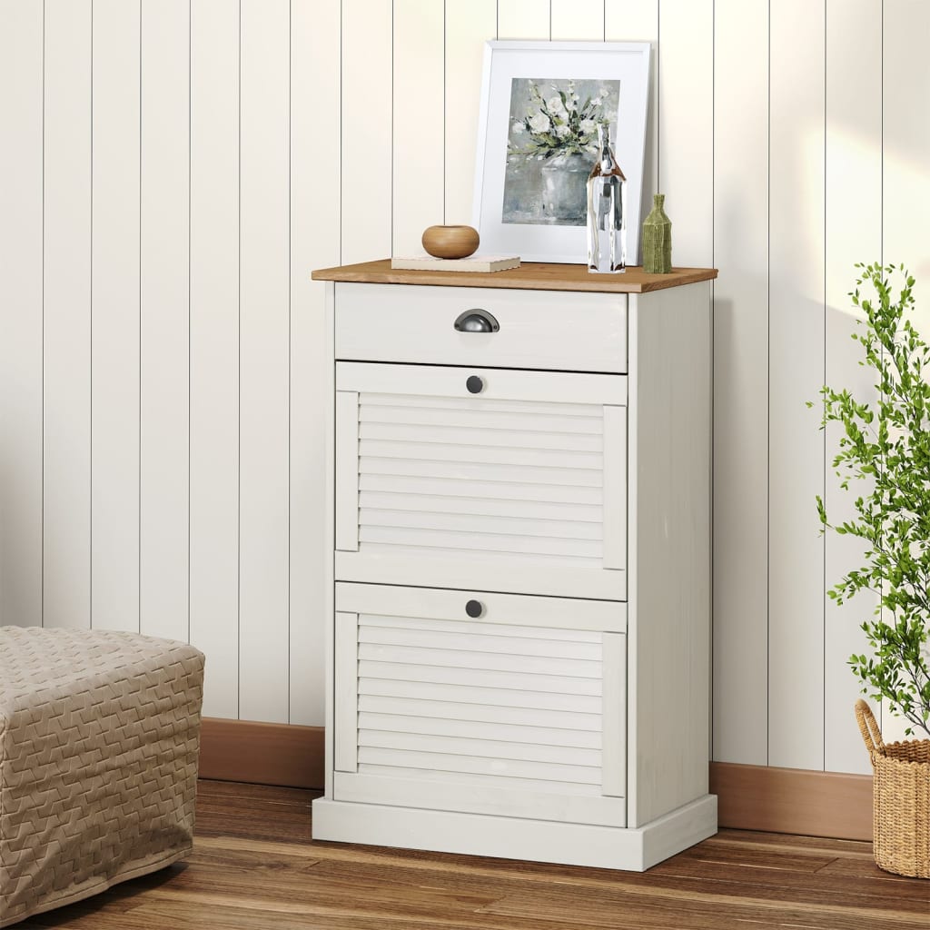 Vidaxx armoire à chaussures vigo 60x35x96 cm bois de pin massif blanc