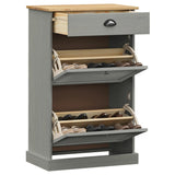 Vidaxx armoire à chaussures vigo 60x35x96 cm bois de pin massif gris