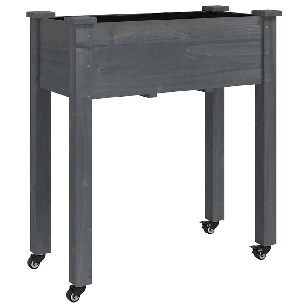 VidaXL Jardinière sur roulettes 71x37x80 cm bois de pin massif