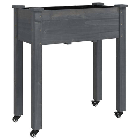 VidaXL Jardinière sur roulettes 71x37x80 cm bois de pin massif