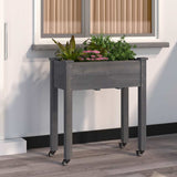 VidaXL Jardinière sur roulettes 71x37x80 cm bois de pin massif