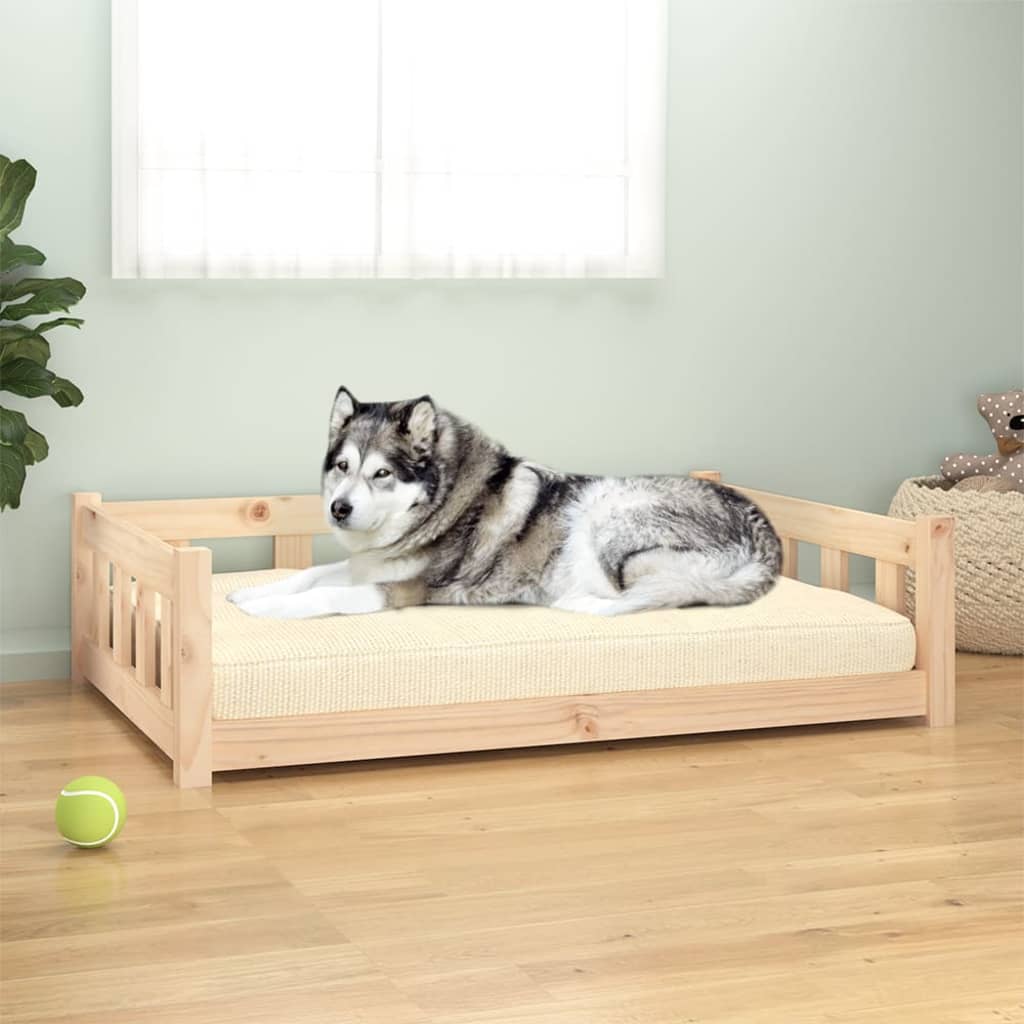 Vidaxxl lit pour chien 105,5x75,5x28 cm bois de pin massif