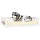 Vidaxxl lit pour chien 105,5x75,5x28 cm bois de pin massif blanc