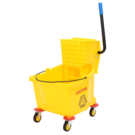 Vidaxl seau à vadrouille avec essoreuse et roulettes 36 l polypropylène jaune