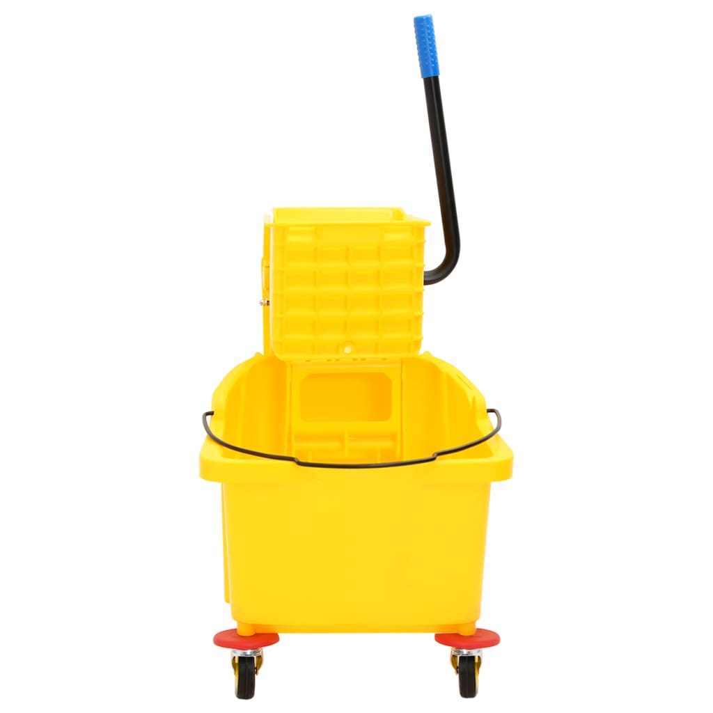 Vidaxl seau à vadrouille avec essoreuse et roulettes 36 l polypropylène jaune