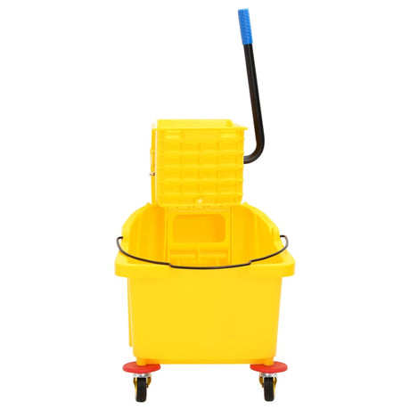 Vidaxl seau à vadrouille avec essoreuse et roulettes 36 l polypropylène jaune