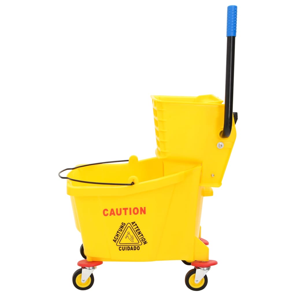Vidaxl seau à vadrouille avec essoreuse et roulettes 36 l polypropylène jaune