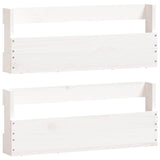 Racks de chaussures Vidaxl 2 ST 59x9x23 cm Pine solide blanc