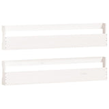 VIDAXL WALL BUTS RACKS 2 PCS 110X9X23 CM Solid Pine White White