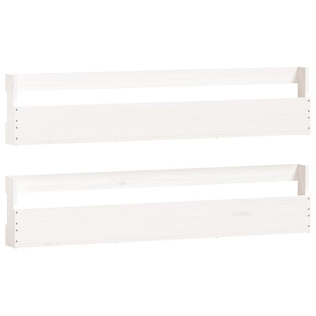 Vidaxl Wall Shoes Racks 2 PCS 110x9x23 cm Pine solide blanc