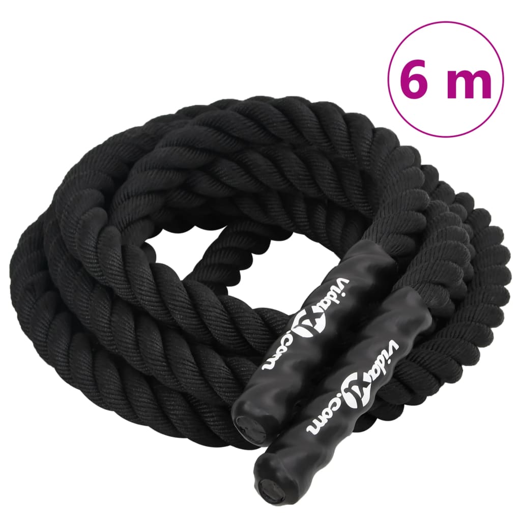 Vidaxl Battle Rope 6 m 4,5 kg polyester svart