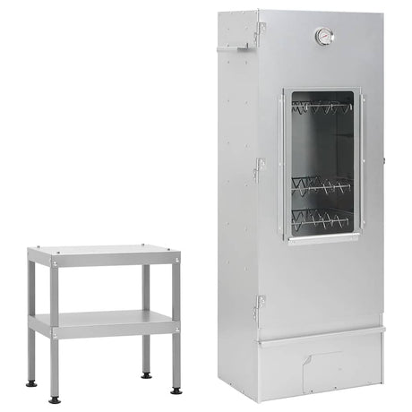 Fumoir BBQ VidaXL avec table en acier galvanisé