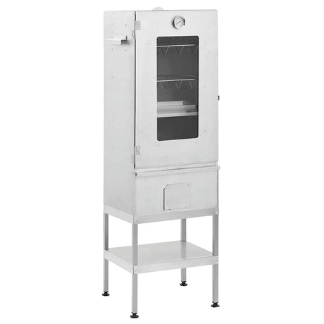 Fumoir BBQ VidaXL avec table en acier galvanisé