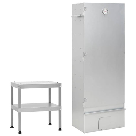 Fumoir BBQ VidaXL avec table en acier galvanisé