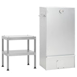Fumoir BBQ VidaXL avec table en acier galvanisé