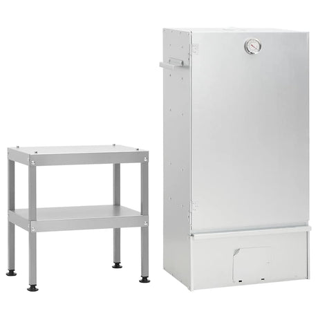 Fumoir BBQ VidaXL avec table en acier galvanisé