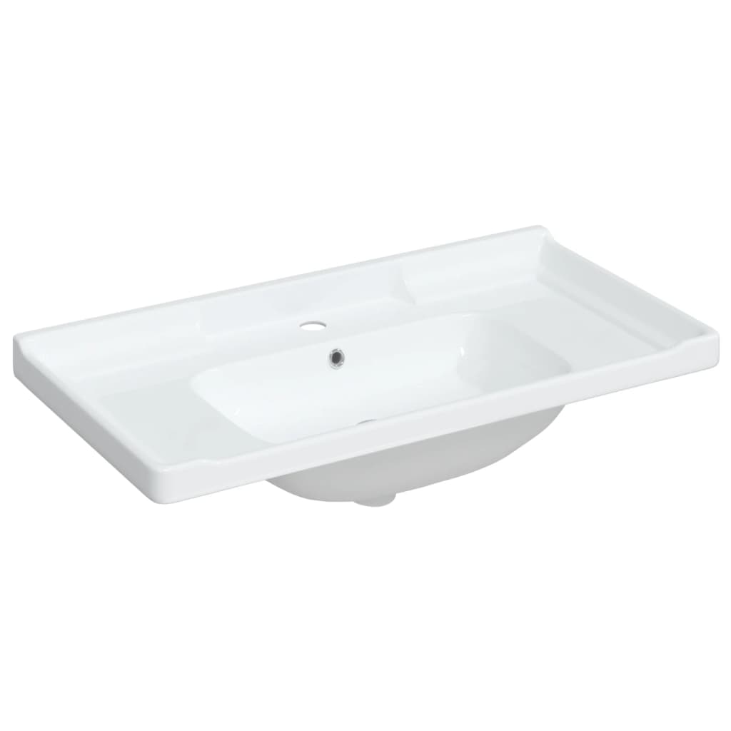 Vidaxl Washbasin pravokotni 91,5x48x23 cm keramična bela