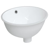 Vidaxl Washbasin Oval 33x29x16,5 cm keramična bela