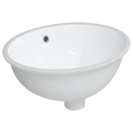 VidaXL Lavabo ovale 43x35x19 cm en céramique blanc
