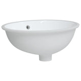 Vidaxl Washbasin oval 43x35x19 cm keramična bela