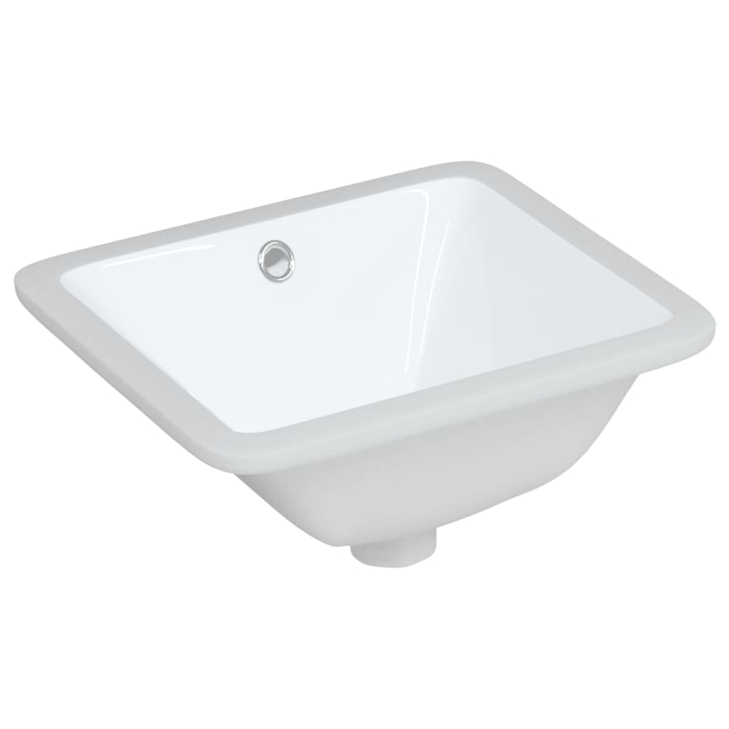 Vidaxl Washbasin prostokątny 36,5x32x15.5 cm ceramiczny biały