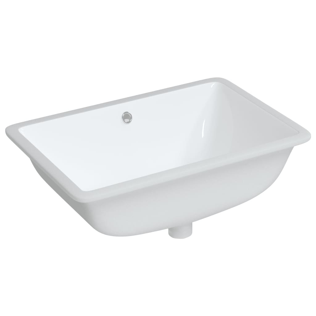 Vidaxl Washbasin pravokotni 60x40x21 cm keramična bela