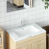 Vidaxl Washbasin pravokotni 60x40x21 cm keramična bela