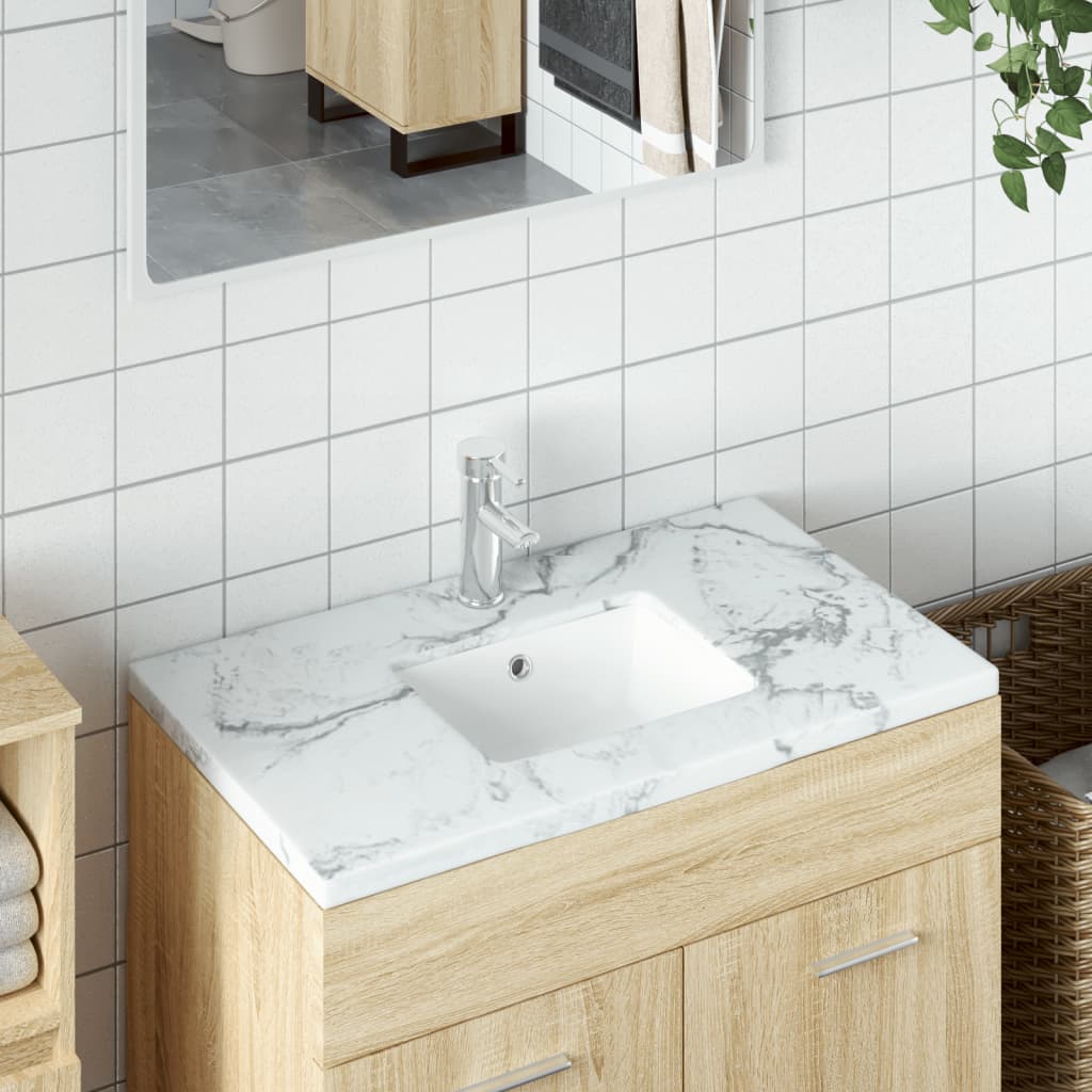 Vidaxl Washbasin pravokotni 36x31.5x16,5 cm keramična bela