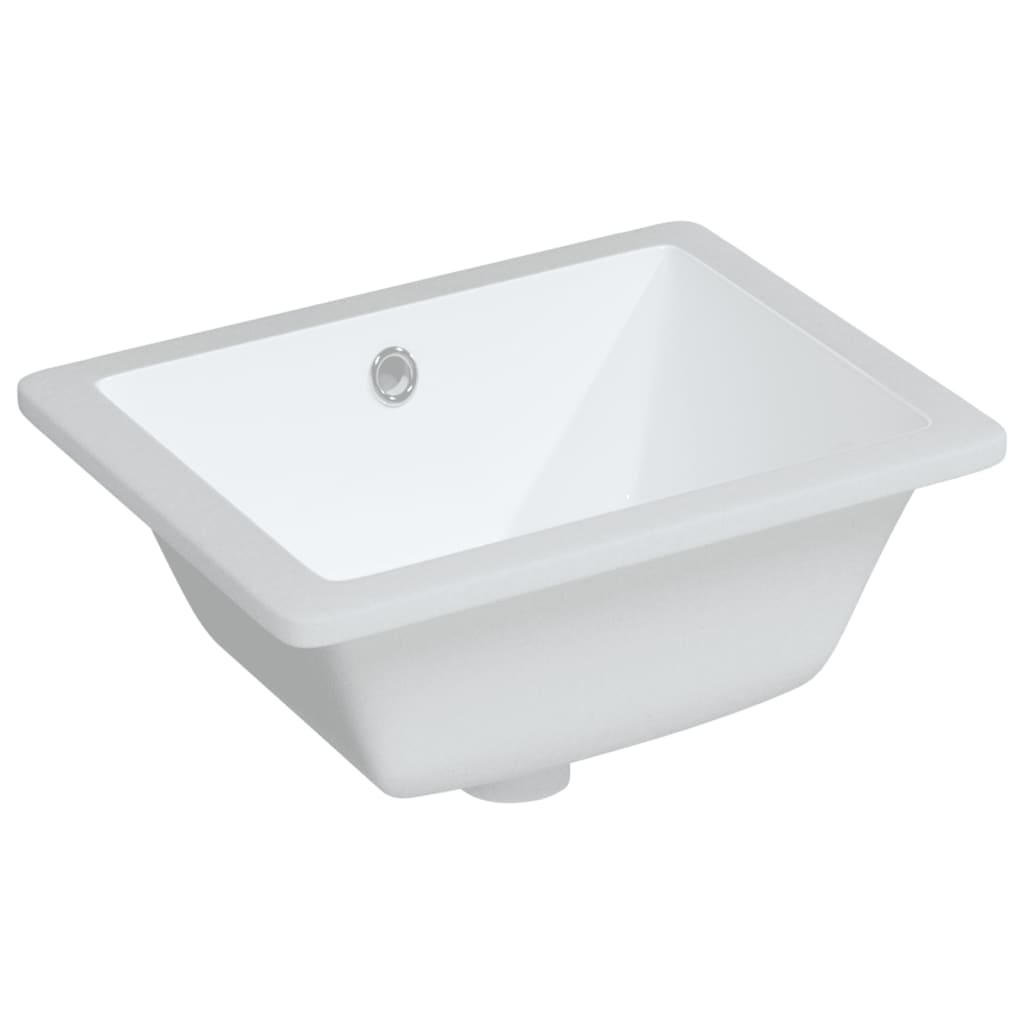 Vidaxl Washbasin pravokotni 39x30x18,5 cm keramična bela