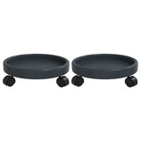 Vidaxl plantentrolleys 2 st met wielen ø34 cm 35 kg grijs