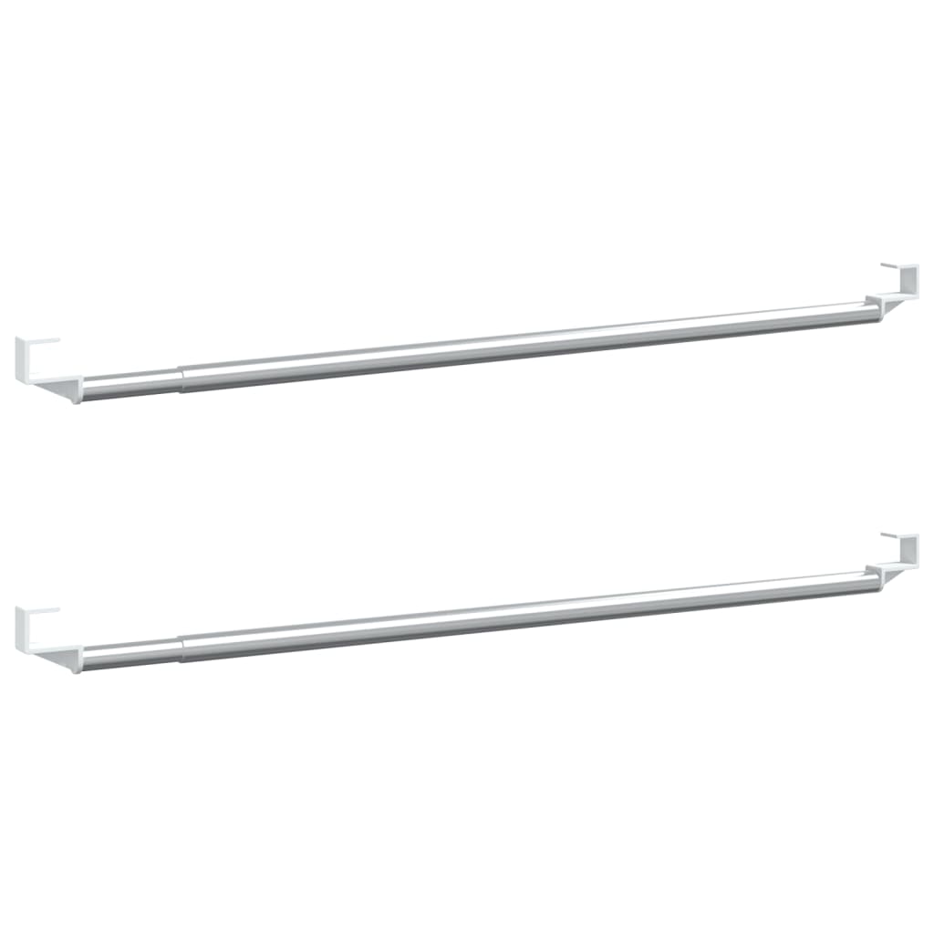 Vidaxx tringles à rideaux 2 pcs 40-60 cm aluminium blanc et argent