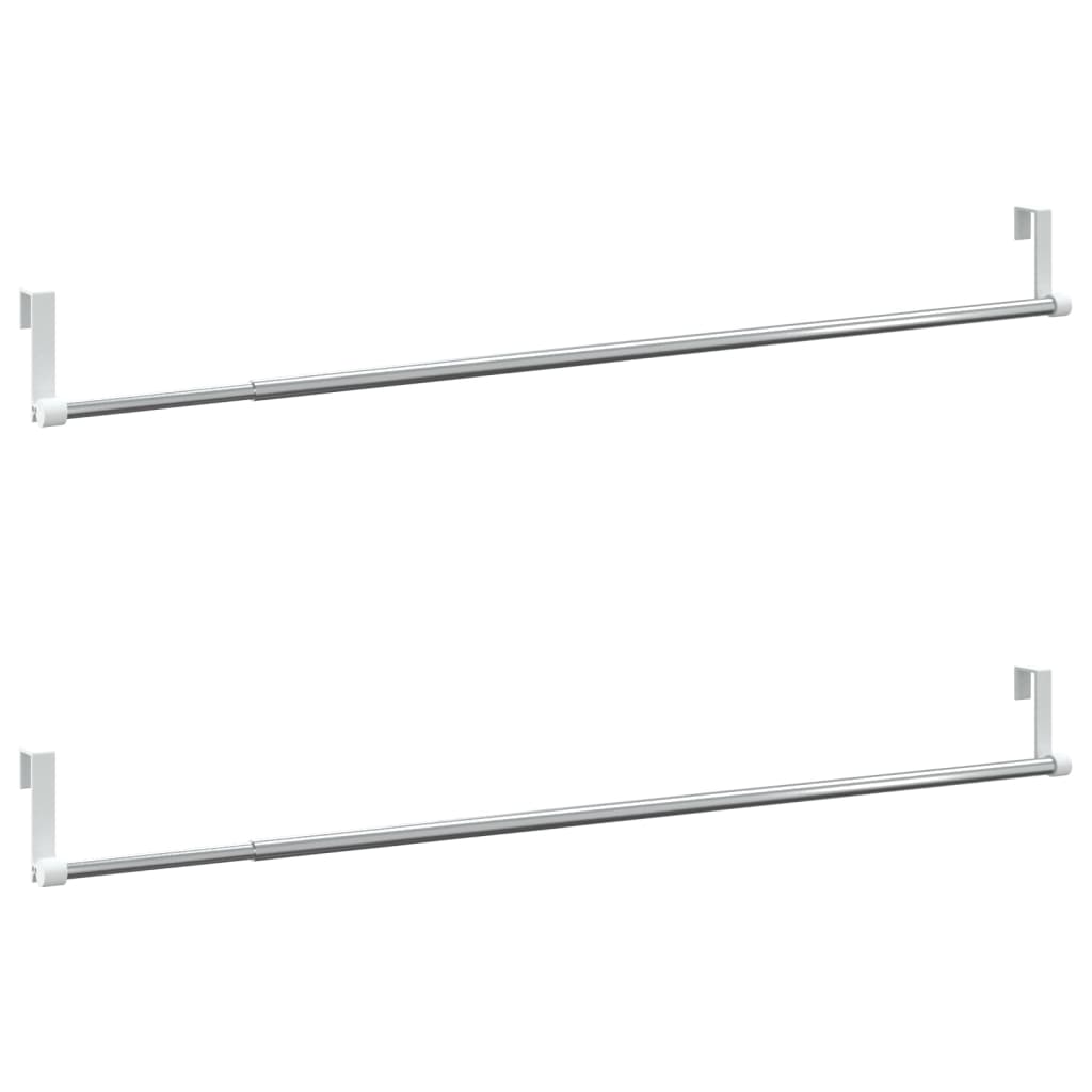 Vidaxl Curtain Rails 2 stk 60-105 cm aluminium hvid og sølvfarvet