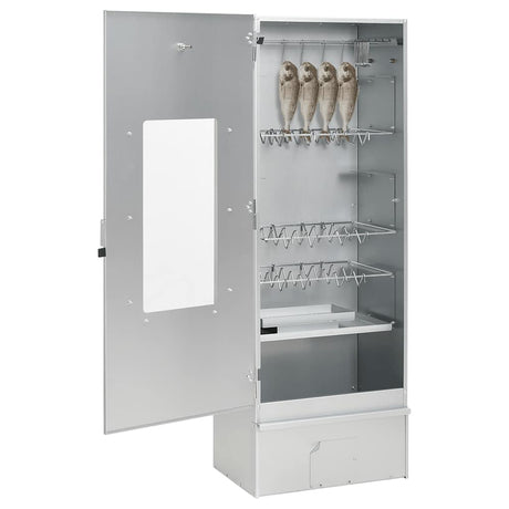 VidaXL Fumoir BBQ avec copeaux de bois 44,5x29x110 cm acier