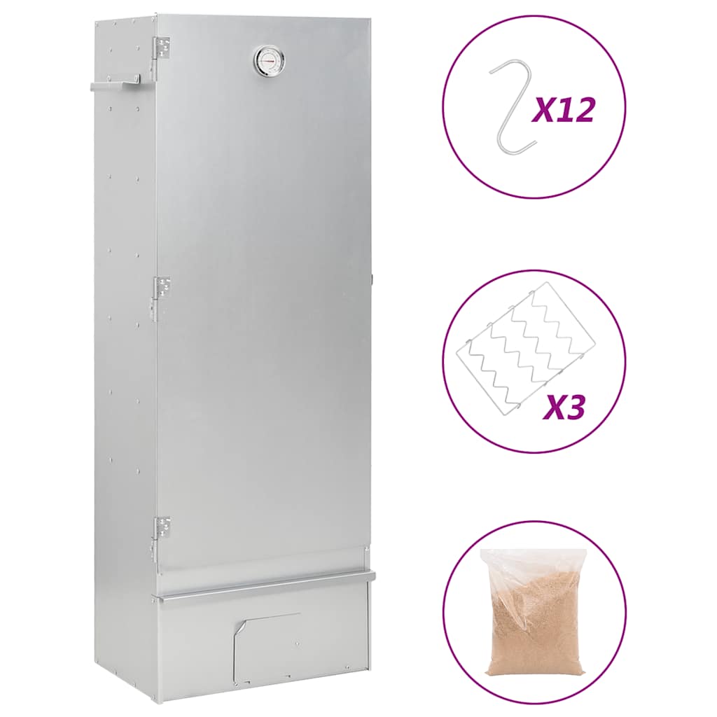 Vidaxx Fumoir BBQ avec copeaux de bois 44,5x29x110 cm acier