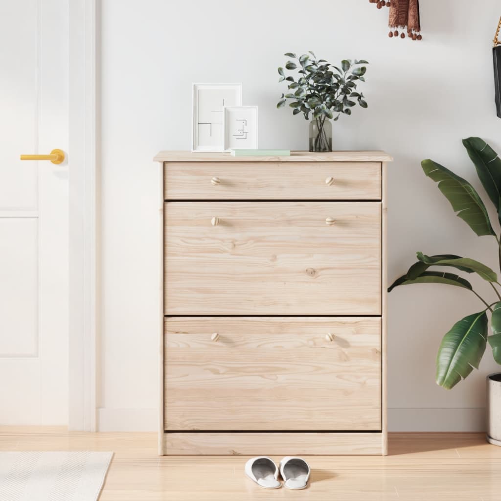 Vidaxx armoire à chaussures alta 77x35x96 cm bois de pin massif