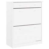 Vidaxx armoire à chaussures alta 77x35x96 cm bois de pin massif blanc