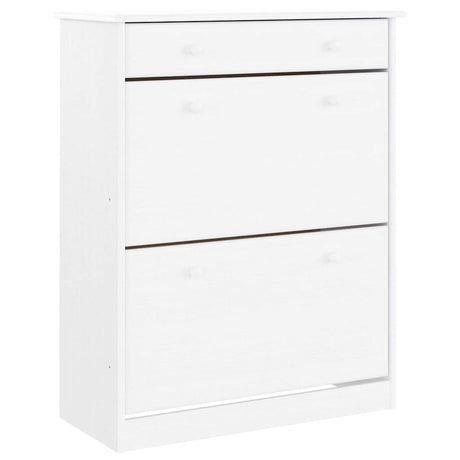 Vidaxx armoire à chaussures alta 77x35x96 cm bois de pin massif blanc
