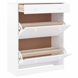 Vidaxx armoire à chaussures alta 77x35x96 cm bois de pin massif blanc