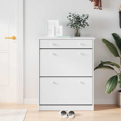 Vidaxx armoire à chaussures alta 77x35x96 cm bois de pin massif blanc