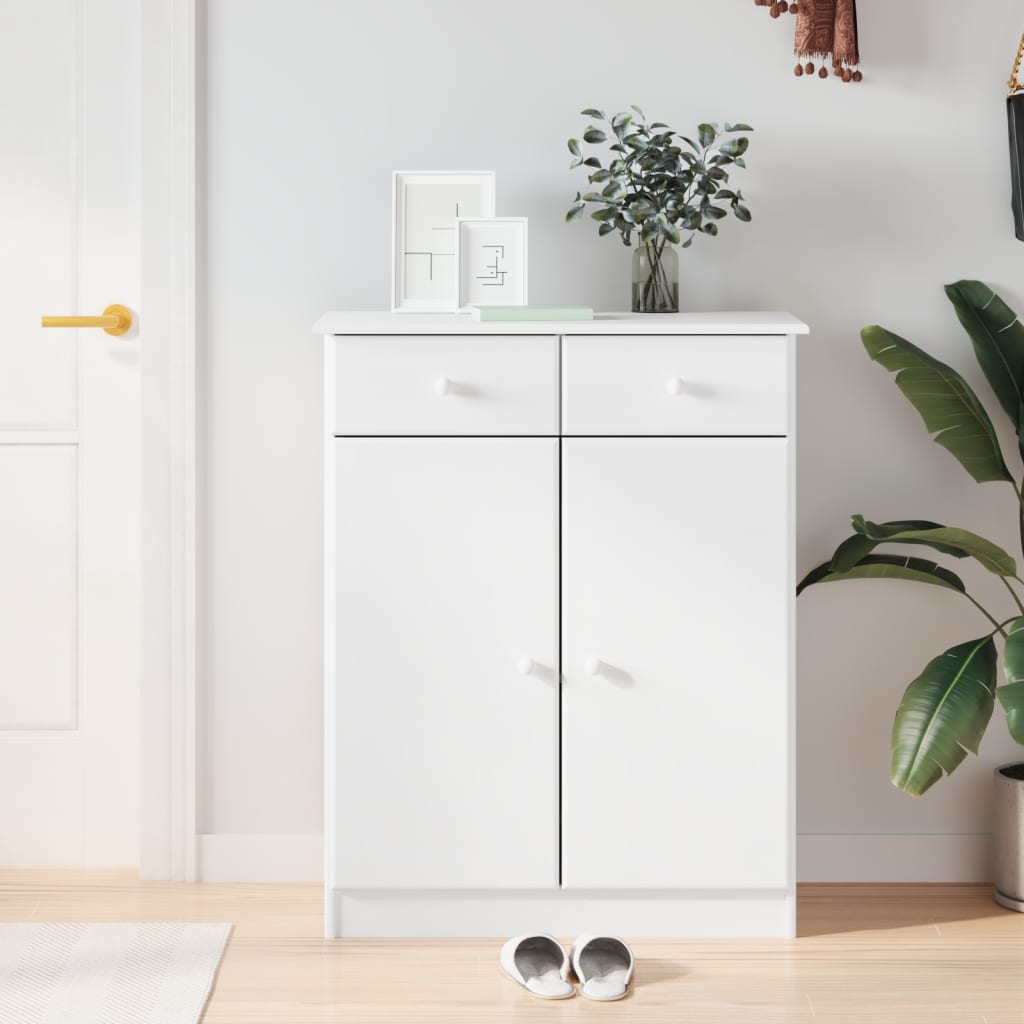 Vidaxx armoire à chaussures alta 77x35x96 cm bois de pin massif blanc