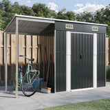 Vidaxl Garden Shed med utvidet tak 277x110.5x181 cm stål Antracitt